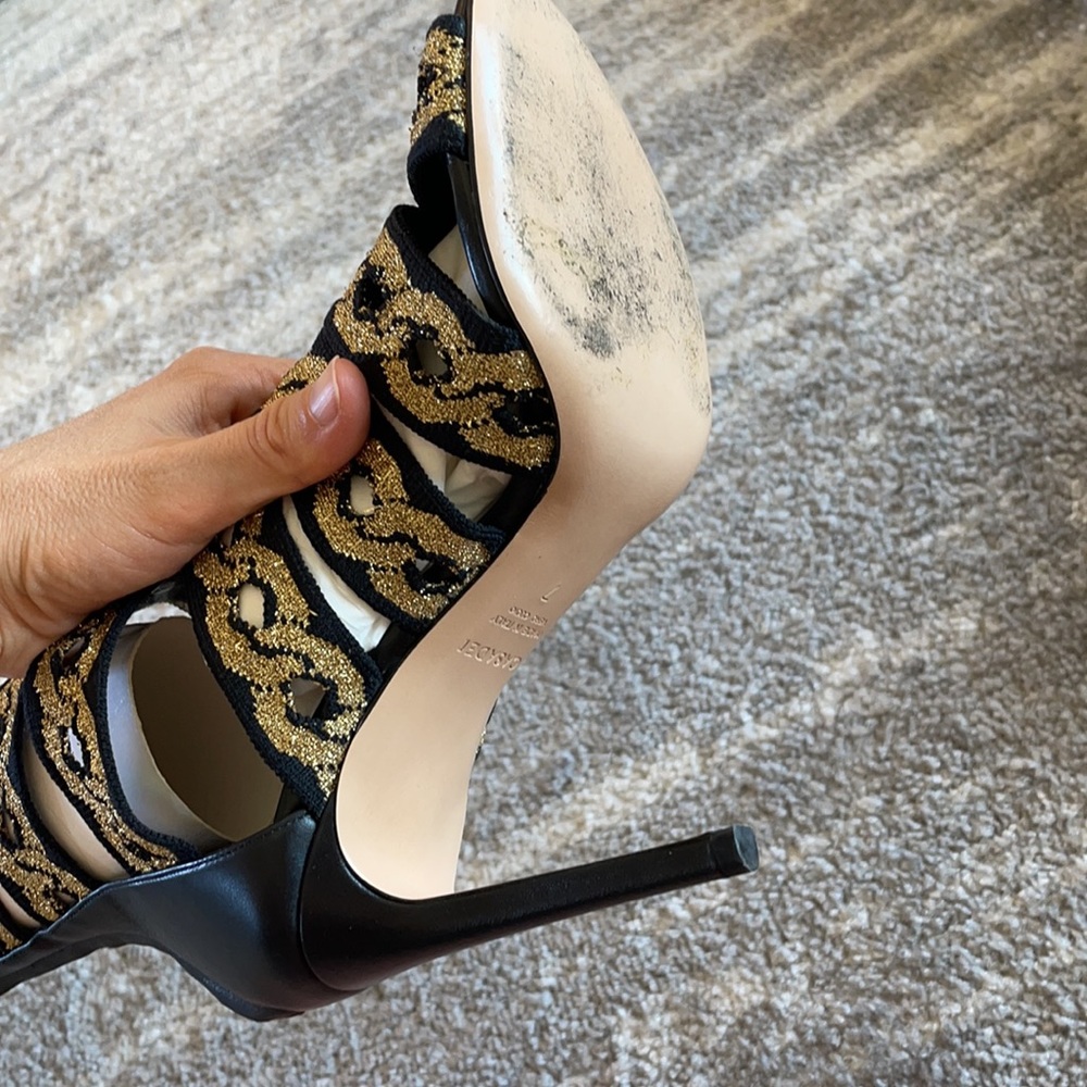 Black/Golden Casadei boots stretchy straps Size 7 Price firm - Picture 11 of 17